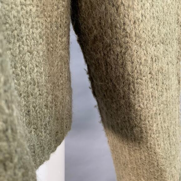 RAQUEL ALLEGRA Size 2 Green White Yellow Alpaca Blend Knit Eye Chain Sweater - Picture 5 of 7